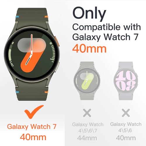 Image of JETech Cover Case with Screen Protector for Samsung Galaxy Watch 7 40mm, Overall Protective Cover, Built-in Tempered Glass Film High Sensitivity, 2 Pack (Black)