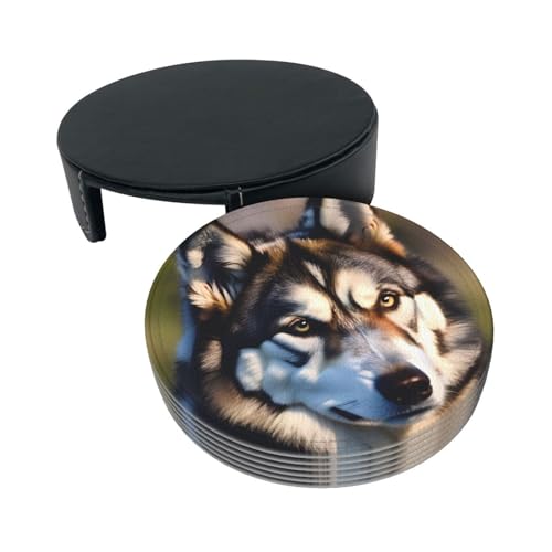 Dessous de verre husky polyuréthane lot de 6 protection table décoration maison