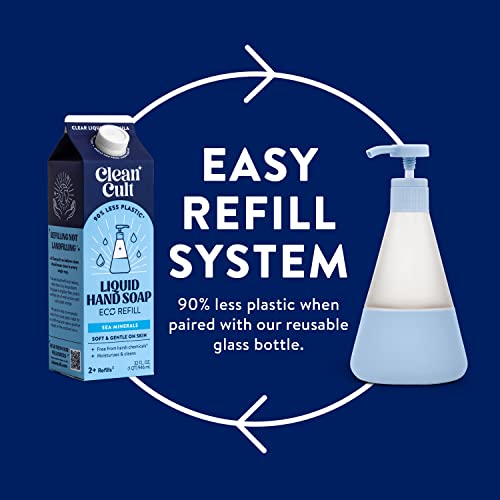 Cleancult Liquid Hand Soap Refills (32Oz, 3 Pack) - Hand Soap That Nourishes & Moisturizes - Liquid Soap Free Of Harsh Chemicals - Paper Based Eco Refill, Uses 90% Less Plastic - Sea Minerals #TOP5