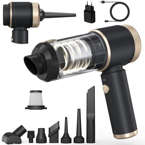 XUANHONG-TECH Handstaubsauger Starke Saugleistung, 16000Pa 7 in 1 Akku Staubsauger Auto, mit Bürstenloser, Mini Auto Staubsauger für Haus, Büro, Auto, Haare