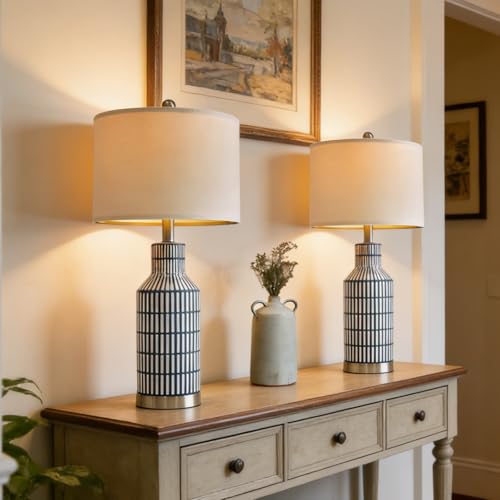 USumkky 25" Modern Ceramic Lamps Single Table Lamp for Living