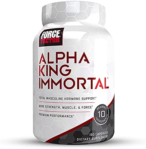 Amazon Com Alpha King Immortal Total Hormone Support Testosterone Booster For Men With Fenugreek Seed To Reduce Estrogen Build Muscle Improve Strength And Enhance Performance Force Factor 180 Capsules Health Household