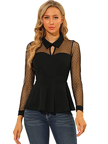 トップス Acka sheer over flare blouse black sheer over flare blouse – Acka online store