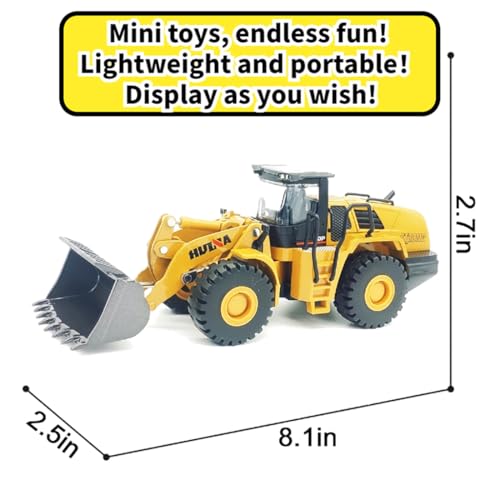 DDLONGDD Bulldozer Toys for Boys Heavy-Duty Metal Loader Vehicle Sand/Beach Toy with Functional Arm and Bucket,Realistic Perfect for Sandbox Indoor/Outdoor Play Die Cast Construction Model - Image 2