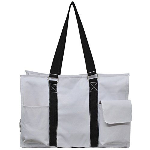 Baseball White Print NGIL Large Zippered Caddy Organizer Tote Bag3