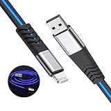 Light up iPhone Charger Cord, 6FT LED Lightning Cables | Apple MFi Certified | USB Fast Charging Cord for Apple iPhone 13 12 11 Pro Max XR XS X/8Plus/7Plus/6Plus/5s/iPad iPod Touch More (Blue)