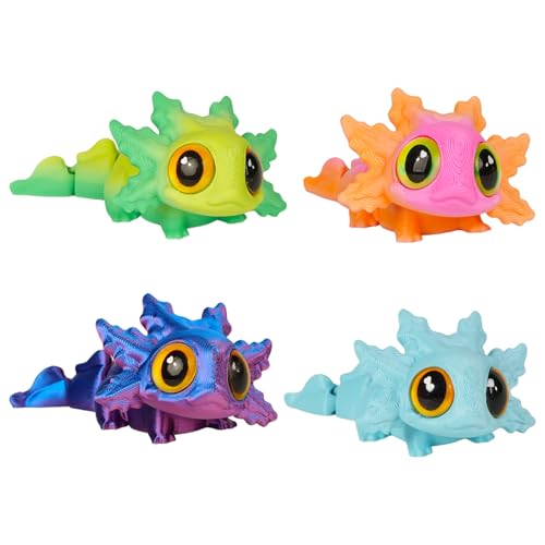 Imanes decorativos articulados Axolotl 4 unidades miniatura 1