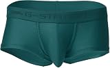 [ジーステーション] 2XL グリーン ボクサーパンツ メンズ 薄手 シャイニーストレッチ ボクサーパンツ メンズボクサー 男性下着 ローライズ 光沢 立体縫製 タグレス