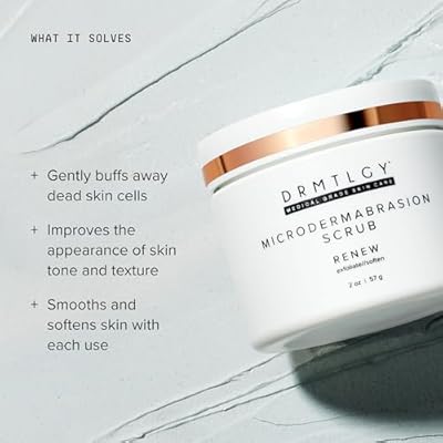 DRMTLGY Microdermabrasion Facial Scrub and Face Mask. Non-Abrasive Face Exfoliator Improves Acne Scars, Blackheads, Pore Size, and Skin Texture (2 oz (Pack of 2))
