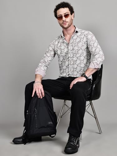 Image of Majestic Man Printed Pure Cotton Slim Fit Casual Shirt