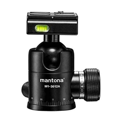 Mantona Onyx 12 Kugelkopf Arca-Swiss kompatible Schnellwechselplatte 50 mm, professionelle Verarbeitung für DSLR, spiegellose Kamera, Systemkamera, Digitalkamera, Camcorder schwarz Cover