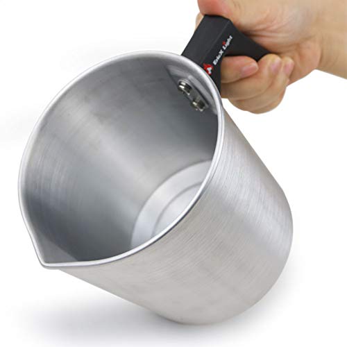 Ericx Light Candle Making Pouring Pot,2 Pounds,Double Boiler Wax Melting Pot,Dripless Pouring Spout & Heat-Resisting Handle Designed,Aluminum Construction Candle Making Pitcher #TOP3