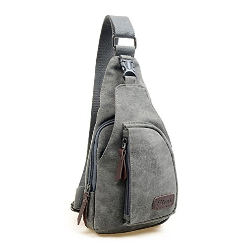 KingMas Canvas Messenger Sling Body Bag Backpack Sport Day Hiking Bag Gray