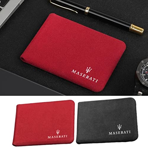 HUAQIEMI Organisateur de Voiture Sac de permis de Conduire Porte-Carte de crédit pour Maserati Levante Quattroporte GC Gransport Ghibli Granturismo Granlusso Cover