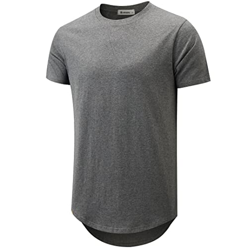 Image of KLIEGOU Men's 100% Cotton Longline T-Shirt, Pre-Shrunk Soft