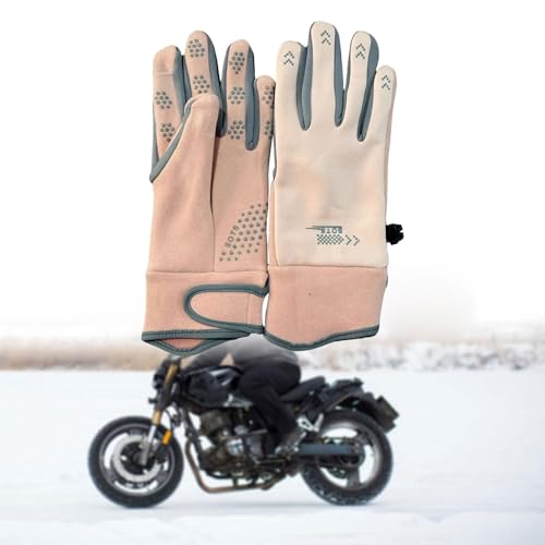 Guantes de esquí de invierno táctiles con forro grueso impermeable 7