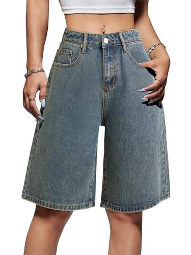 EMMIOL Women Jorts Jean Shorts Mid-Low Waisted Trendy Causal Summer