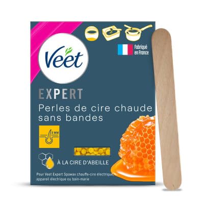 Veet Epilation Perles de Cire Chaude - Cire d'abeille 100% naturelle - 230 g