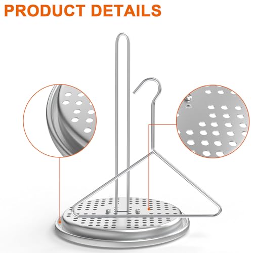 DELSbbq Turkey Fryer Stand Kit Wire Handle Lifter Hook, Perforated Turkey Fryer Hook and Stand Set Turkey Chicken Fryer Accessory Kit with for Poultry Deep Frying Pot - Thumbnail 5