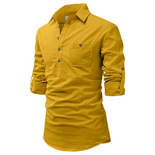 Image of Vida Loca Men Cotton Full Sleeve Casual Spread Collor Slim Fit Short Kurta for Men and Boys (Pack of 2)