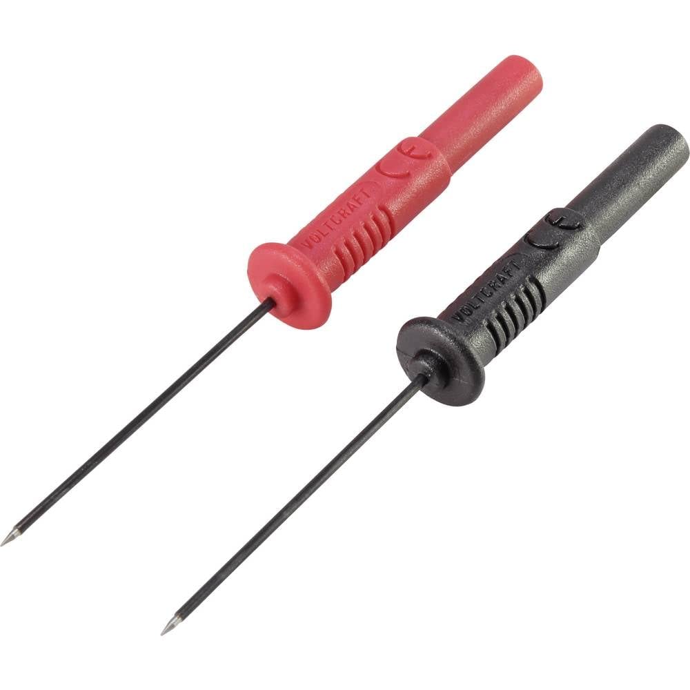 Voltcraft MSS-102 Sicherheits-Prüfspitzen-Set, 4 mm Buchse, CAT II 300 V, Nennstrom 10 A, 1 Set (VC-8015055), Farben Schwarz/Rot