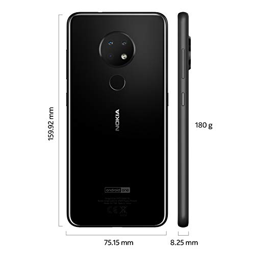 Nokia 6.2 - Smartphone débloqué 4G - (6,3 pouces - 64Go ROM - 4Go RAM - "Double SIM" - Android One Pie 9.0) Noir