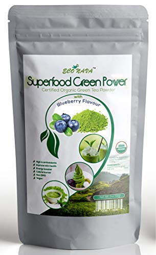Blueberry Matcha Green Tea Powder - Eco Nava - Certified Usda Organic - Gmo Free - 100% Natural - Premium Grade Matcha Tea For Making Cake, Smoothie, Latte & Baking - 50G / 2Oz Bag #TOP5