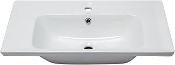 EAGO BH003 Ceramic 32x19 Rectangular Drop In Sink, White