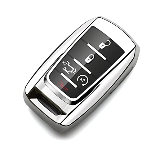 ZSPDACC Compatible with Dodge Ram Key Fob Cover 1500 2500 3500 Silver Car Accessories