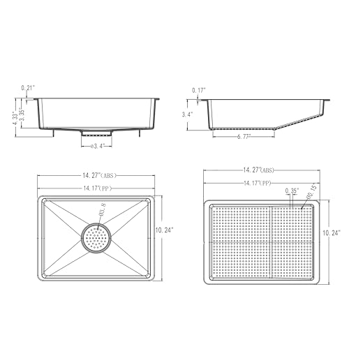 2-in-1 Dish Basin Set For Washing Dishes in Kitchen Sink, With Filter Basket Drain Hole Plug/Stopper,Multi-purpose and Portable Kitchen Cleaning Filter Basin,Plastic(ABS+PP),Gray,Nicmondo by Nicmondo - Image 3