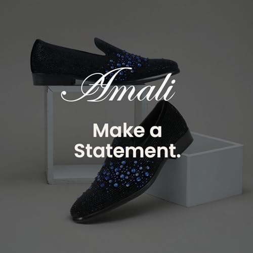 Image of Amali Men's Embellished Velvet Tuxedo Loafers, Smoking Slippers