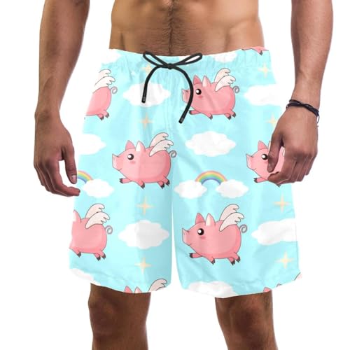 Short de bain homme cochon drôle avec tissu séchage rapide
