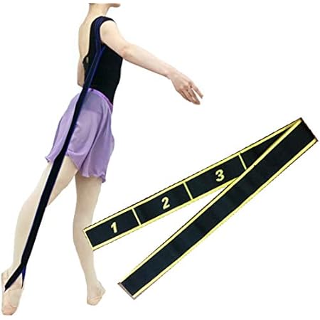 Amazon バレエ 足首サポート付ゴムバンド 番号付きで長さ調節可能 筋トレ トレーニング ストレッチ用品 トレーニンググッズ イエロー バレエ専門店ミニヨン バレエ