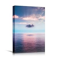 Canvas Wall Art Gradient Sunset on Skyline IV Coastal Multicolor Photography Relax/Calm Romantics Sunset - 12x18 inches