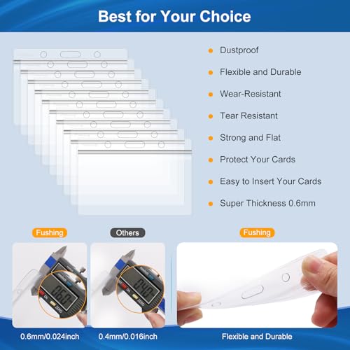 2x4 Inch Name Badge Holders - Fushing Clear Plastic Horizontal Name Tag Badge ID Card Holders for 2 x 4 Inch Labels, ID Cards, Name Badge Inserts or Name Tag Inserts (250) by Fushing - Image 4
