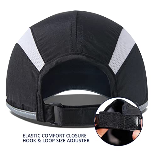 Gadiemkensd Run Hat Cap Back Light Men Quick Drying Sports Cap Foldable Hat With Reflection Water Repellency Function And Mesh Race Lightweight Suitable For Running Outdoor Activity 50+ Upf Inhibit Uv #TOP2