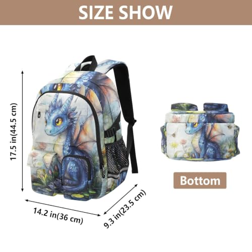 Mochila escolar de dragón azul para el instituto y escapadas de fin de semana 3