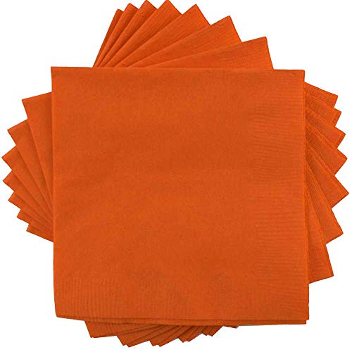 JAM PAPER Medium Lunch Napkins - 6 1/2 x 6 1/2 - Orange - 50/Pack