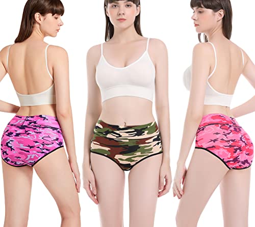 Xaanelr Women's Underwear Cotton High Waisted Full Coverage Briefs Soft Breathable Panties Multipack (Multi - C01-8 Pack, Small) #TOP3