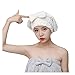Produktbild QOXEFPJZ badetücher Schnell trocknende Mikrofaser-Haar-Wrap-Handtuch Turban Premium super saugfähiges Bad Spa Coral Fleece-Duschkopf-Hut (Color : White)