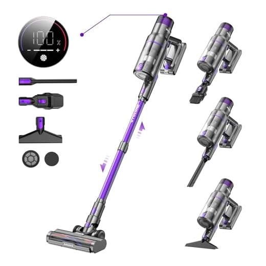Vistefly V15s MAX Aspiradora sin Cable, 580W 45Kpa Aspirador Escoba Potente 8 en 1 con Pantalla Táctil, Autonomía 70 Mins Modo Automático y Antienredos, para Suelo Alfombras Pelos Animales