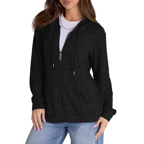 Image of Witsmile Zip Up Hoodie Women Oversized Sweatshirt Long Sleeve 2026 Fall Outfit Lightweight Jackets Workout Clothes