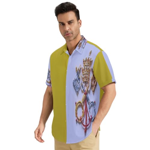 Chemises boutonnées homme sans déformation infroissable motif Vatican S