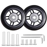 Tobeso-Nuoze Luggage Replacement Wheels 2 3/4 inch Wear-Resistant Suitcase Replacement Wheels Rubber Swivel Caster Repair Kits 2 Pcs (70mm*22mm)