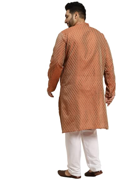 Sojanya Plus (Since 1958) Men's Jacquard Silk Maroon Self design ONLY Long Kurta3