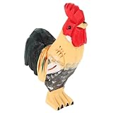 Fabrication artisanale : le bois soigneusement sélectionné garantit la qualité de cette statue de coq en bois