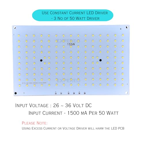Image of 150 Watt LED MCPCB || High Lumen LED || 140 Lumen Per Watt - Colour: White - 6500 K || Life Span: 50000 Hrs || PCB Size - 214 x 129 mm - Pack of 1
