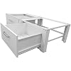 Festnight Supporto Alzatina Per Lavatrice – 63x54x31 Cm – Base In Acciaio Bianco – Carico Max 100 Kg – Con Piedini Gommati Antiscivolo