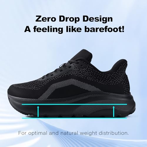 Image of JACKSHIBO Mens Wide Toe Box Shoes Lightweight Slip On Orthopedic Tennis Sneakers Plantar Fasciitis Footwear-Breathable Mesh for Running Walking Athletic Thick Cushion Zero Drop Sole Width Shoes