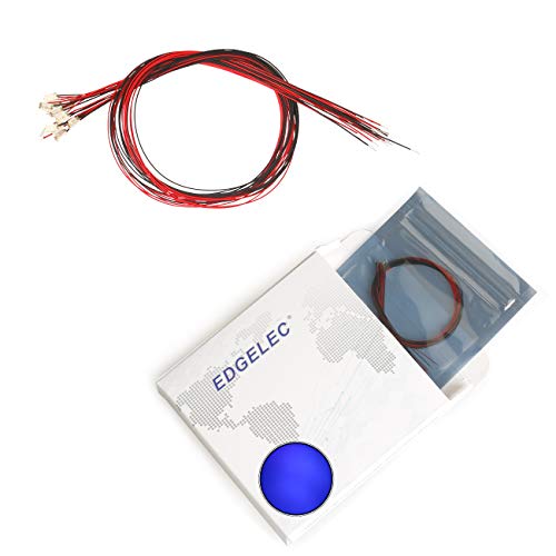 EDGELEC 20pcs Prewired 1206 UV (Ultraviolet) 390-395nm SMD LED Light Emitting Diode DC 3V Micro Litz Length 7.8in. (20cm) Soldered Purple Mini LED Lights for DIY Manual Model Toy Decoration